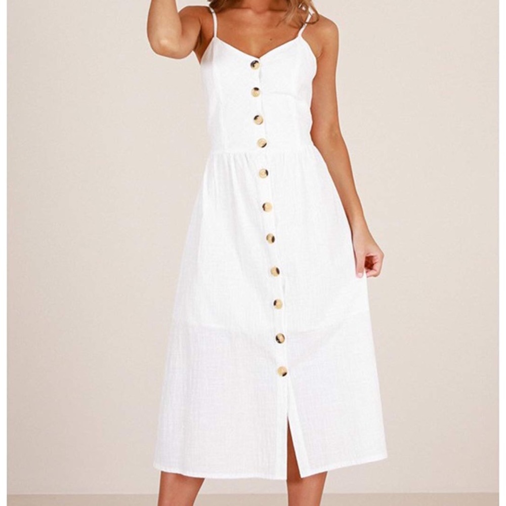 linen, button-down dress (S)